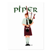 PIPER Red Plaid Post Card