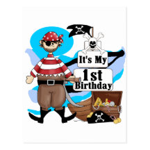Pirate 1st Birthday T-shirts and Gifts Postcard