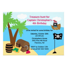 Pirate Ahoy Mates Birthday Party Invitation