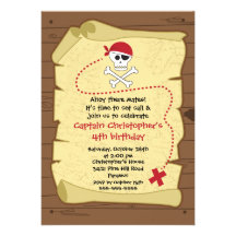 Pirate Ahoy Mates Boy Birthday Party Invitation
