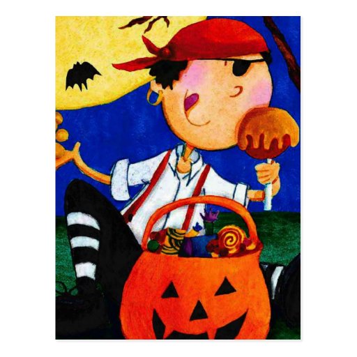 pirate and pumpkin postcards