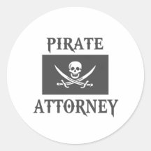 Pirate Attorney Round Stickers