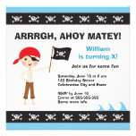Pirate birthday party invitation for boys
