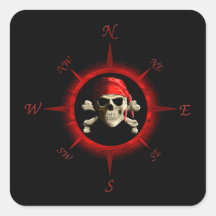 Pirate Compass Rose Sticker