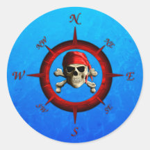 Pirate Compass Rose Stickers