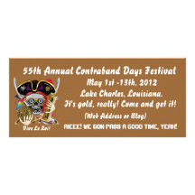 Pirate Contraband Days Louisiana 30 Colours Rack Card Template