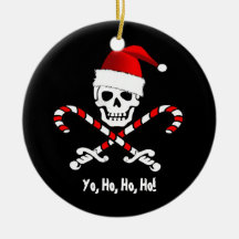 Pirate Flag Yo Ho Santa Christmas Ornament