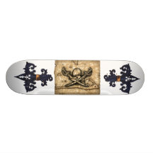Pirate Fleur-de-lis Skateboard