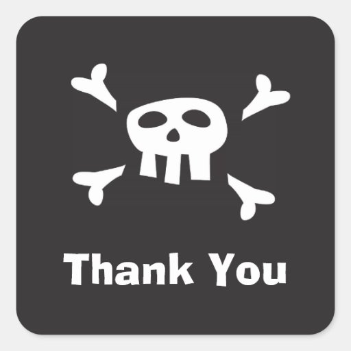 Pirate party favour thank you seals/labels sticker