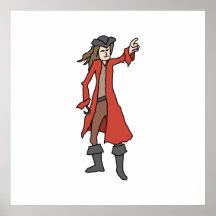 Pirate, pointing into the distance. posters