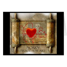 Pirate' s Heart Greeting Cards