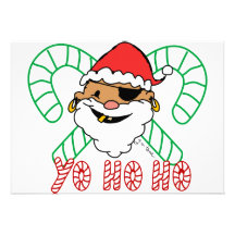Pirate Santa Emblem Custom Invitation