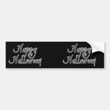 Pirate Scrawl Happy Halloween Bumper Stickers
