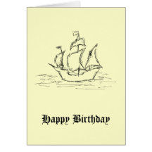 Pirate ship. greeting card