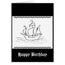 Pirate ship. greeting cards