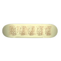 Pirate Sketch. Brown. Skate Board Deck