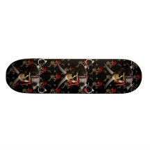 Pirate Skull And Swords Skateboard Deck