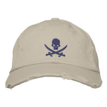 Pirate Skull Swords Embroidered Baseball Cap