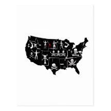 PIRATE USA 5 POST CARDS