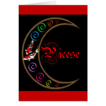 Pisces Zodiac Moon Greeting Card