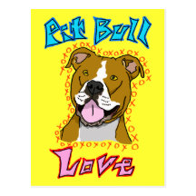Pit Bull Love Postcard