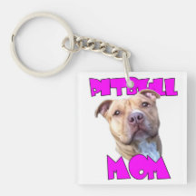 Pitbull dog Mom Square Acrylic Key Chains