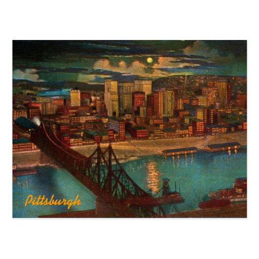 Pittsburgh By Moonlight Postcard