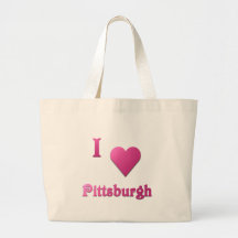 Pittsburgh -- Hot Pink Canvas Bags