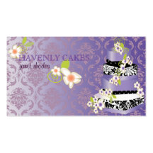 PixDezine damask+lilac cake bakery/pâtisserie Business Card