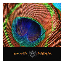 PixDezine Psychedelic Peacock feather Custom Announcements