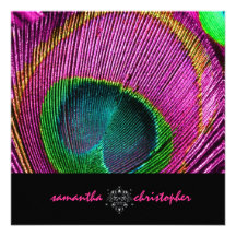 PixDezine Psychedelic Peacock feather Invites