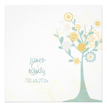 PixDezine retro tree/ winter wedding Personalized Invite