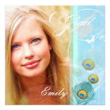 PixDezines 2012 Graduation Photo+diy peacock Custom Invitation