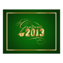 PixDezines 2013 graduation DIY color/gold cap Invitation