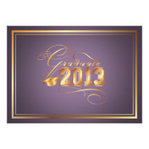PixDezines 2013 graduation DIY color/gold cap Custom Invitations