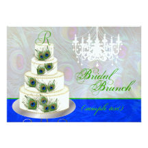 PixDezines bridal brunch/diy event/peacock cake Personalised Invites