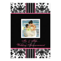PixDezines diy event.. monogram isabella damask Personalised Invitations