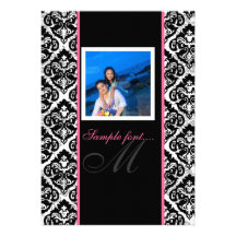 PixDezines diy event.. monogram olivia damask Personalised Announcements
