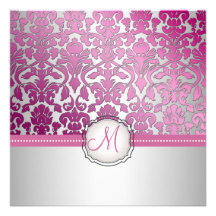 PixDezines dusty rose flora damask/diy background Custom Invitation