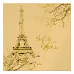 PixDezines Eiffel Tower + swirls Invites