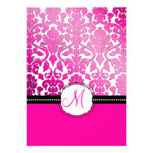 PixDezines hot pink flora damask/diy background Card