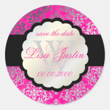 PixDezines Josephine Damask/DIY colour/hot pink Sticker