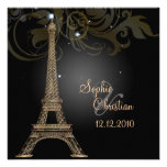 PixDezines La Tour Eiffel+Swirls Personalised Invitation