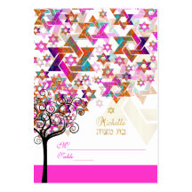 PixDezines mitzvah place cards/tree of life Business Card