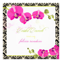 PixDezines pink orchid+olivia damask/bridal brunch Custom Announcement