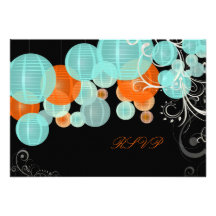 PixDezines rsvp coral+blue  lanterns Invite