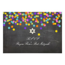 PixDezines rsvp fiesta+chalkboard/bat mitzvah Custom Invites