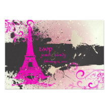 PixDezines rsvp La Tour Eiffel Personalised Invites