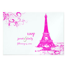 PixDezines rsvp La Tour Eiffel Personalised Invite