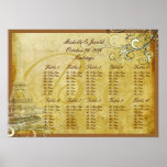 PixDezines Vintage Eiffel Tower/Cream Swirls Poster